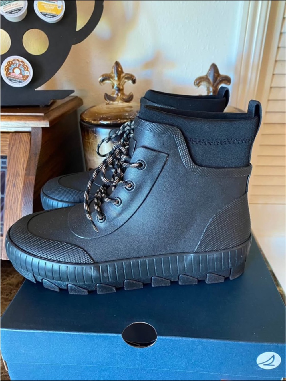 Sherry’s Women Black Lace-Up High-Top Sneakers